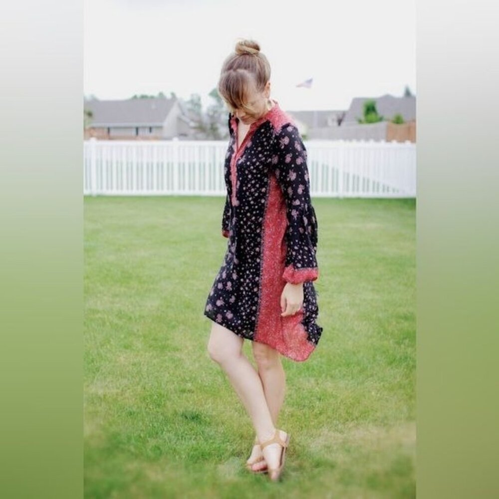 Free People Boho High - Low Hem Printed Shift Dress - Picture 15 of 16